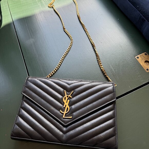 yves saint laurent crossbody small black purse - Picture 1 of 5